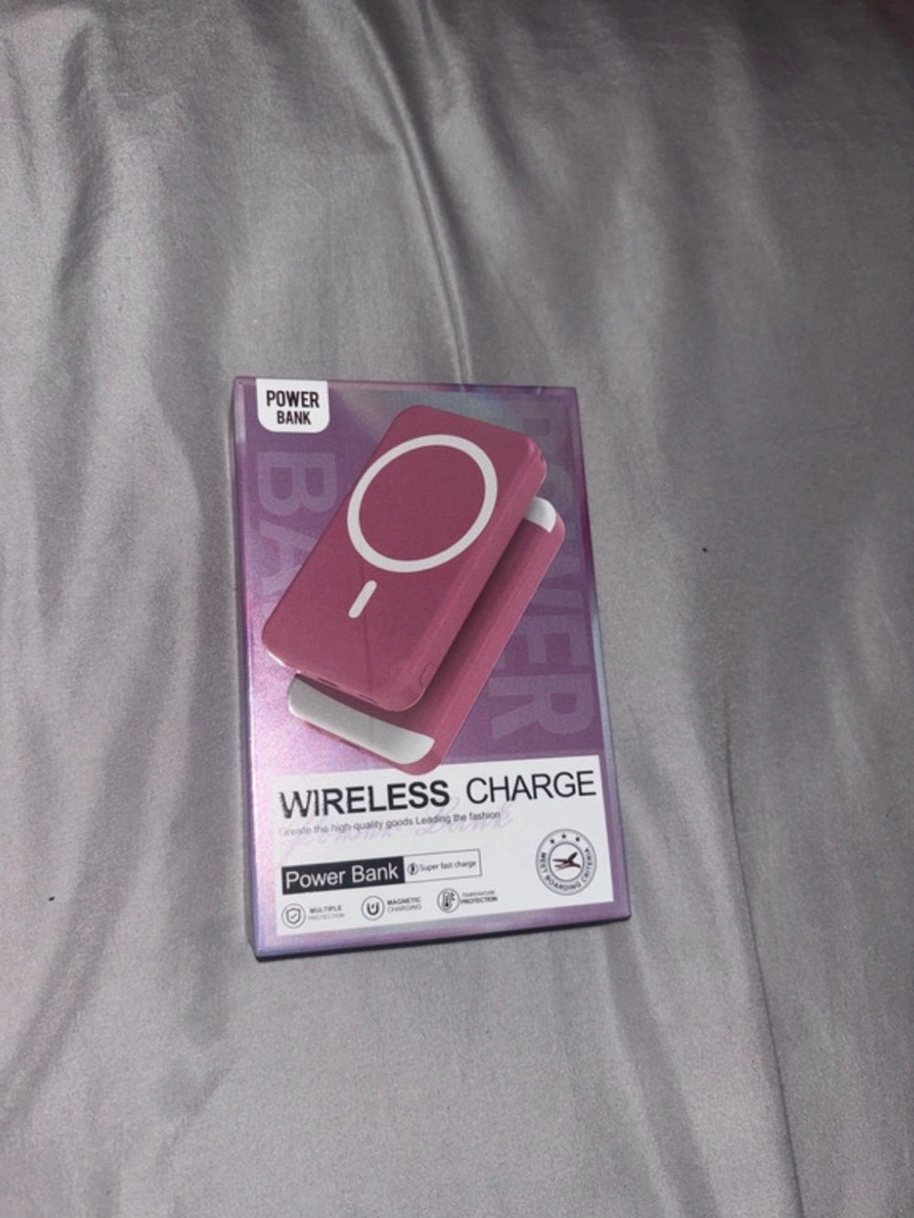 Pink Wireless Magnetic Power Bank Portable Charger